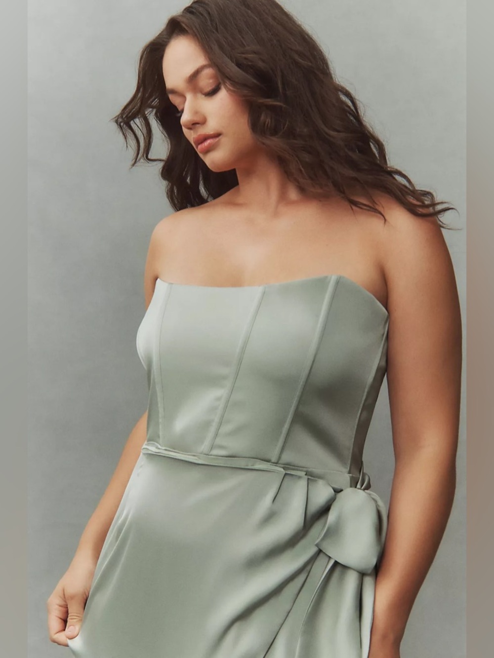 Anthropologie V. Chapman June Corset Jacquard Front-Slit Gown - Picture 7 of 14